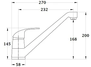 Grifo de cocina caño bajo fundido FANGO inox cepillado - Image 3