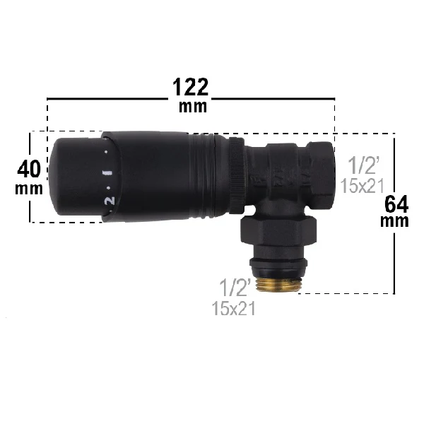 Válvula termostática para radiador DECO NEGRO - Image 7